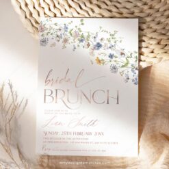 Wildflower Bridal Brunch Invitation Template, Floral Bridal Shower Brunch Invite