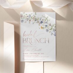 Elegant Wildflower Bridal Brunch Invitation Card