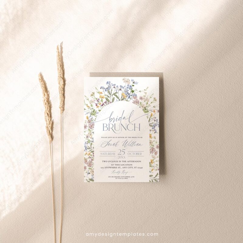 Wild Flower Bridal Brunch Invitation Template