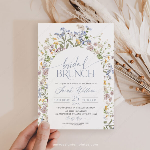 Wild Flower Bridal Brunch Invitation Template