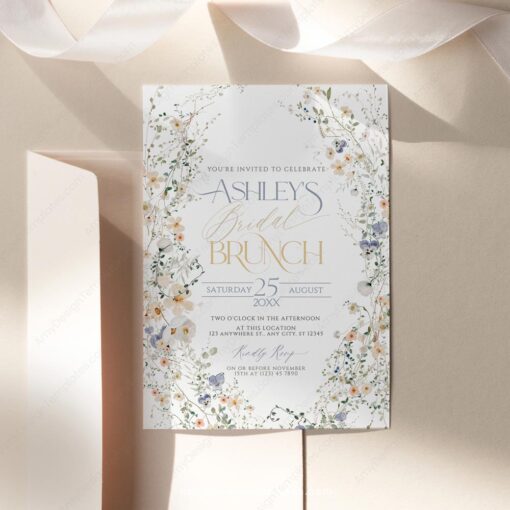 Enchanted Floral Bridal Brunch Invitation Card Printable