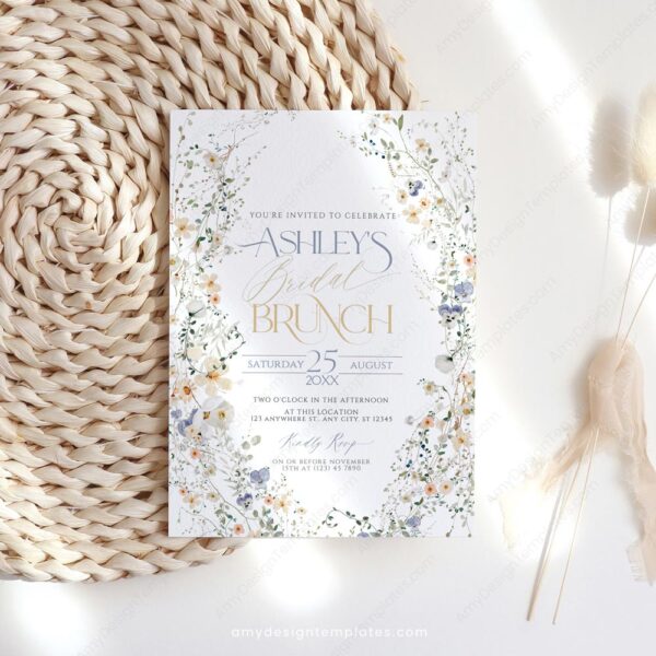 Enchanted Floral Bridal Brunch Invitation Card Printable