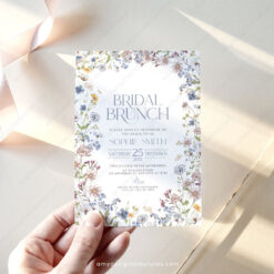 Whimsical Garden Bridal Brunch Invitation Template | Boho Wildflower