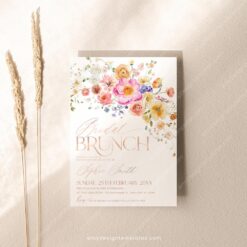 A034 Floral Bridal Brunch Invitation Template Amy Design 1