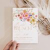 Floral Bridal Brunch Invitation Template | Spring Bright Flowers Floral Bridal Brunch Invitation Template