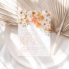Rust Orange Floral Bridal Shower Brunch Invitation Template | Peach Floral Citrus Rust Orange Floral Bridal Shower Brunch Invitation Template