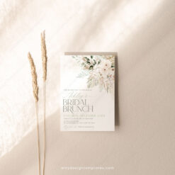 Green Bridal Brunch Invitation Template | Bohemian Bridal Shower Brunch