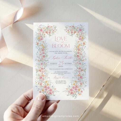 Love in Bloom Bridal Shower Brunch Invitation Template