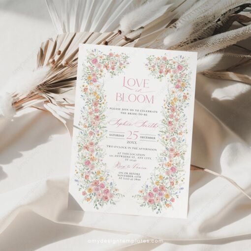 Love in Bloom Bridal Shower Brunch Invitation Template