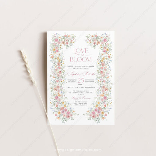 Love in Bloom Bridal Shower Brunch Invitation Template