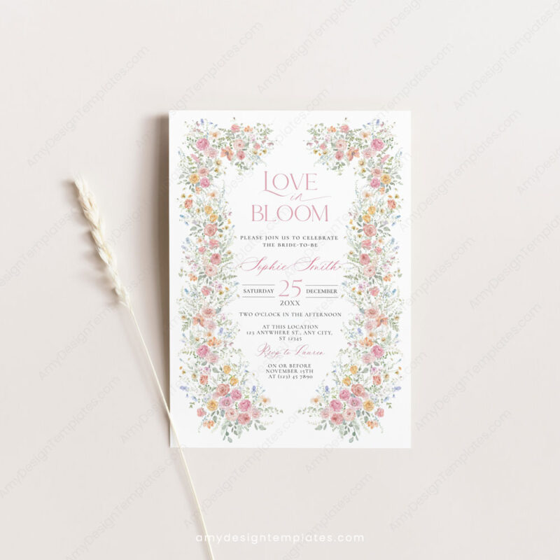 Love in Bloom Bridal Shower Brunch Invitation Template
