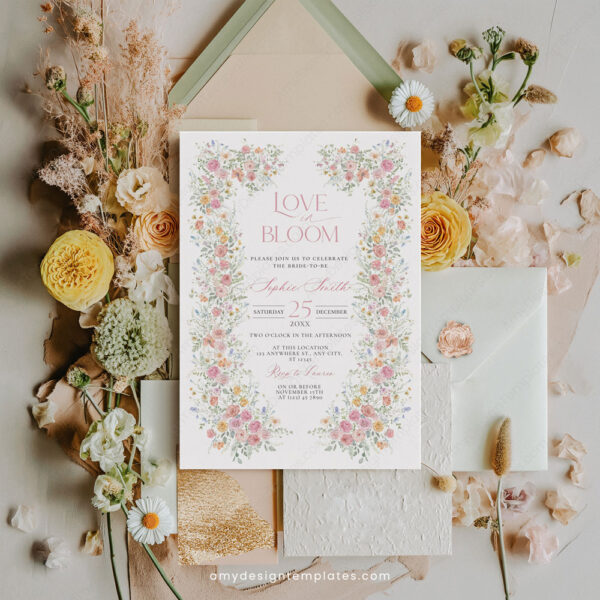 Love in Bloom Bridal Shower Brunch Invitation Template