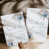 Dusty Blue Save The Date Cards Template | Boho Pampas Blue Wedding Save The Dates Dusty Blue Save The Date Cards Template ACB021
