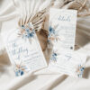 Blue Bohemian Wedding Invitation Template | Dusty Blue Wedding Set
