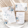 Blue Bohemian Wedding Invitation Template | Dusty Blue Wedding Set