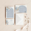 Dusty Blue Wedding Invitation Suite | Blue Wedding Template | Boho Arched