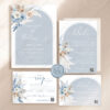 Dusty Blue Wedding Invitation Suite | Blue Wedding Template | Boho Arched