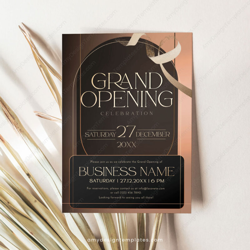 Editable Grand Opening Flyer Template | Ribbon Cutting Event | Modern Invitation Card Editable Grand Opening Flyer Template | Ribbon Cutting Event | Modern Invitation Card