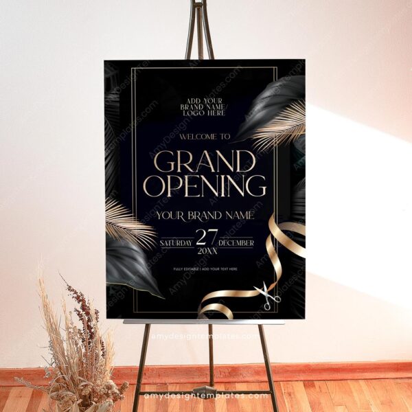 Banner Grand Opening Welcome Sign Template | Launch Party Signage Poster