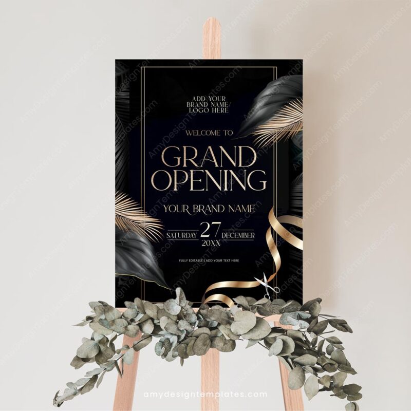 Banner Grand Opening Welcome Sign Template | Launch Party Signage Poster
