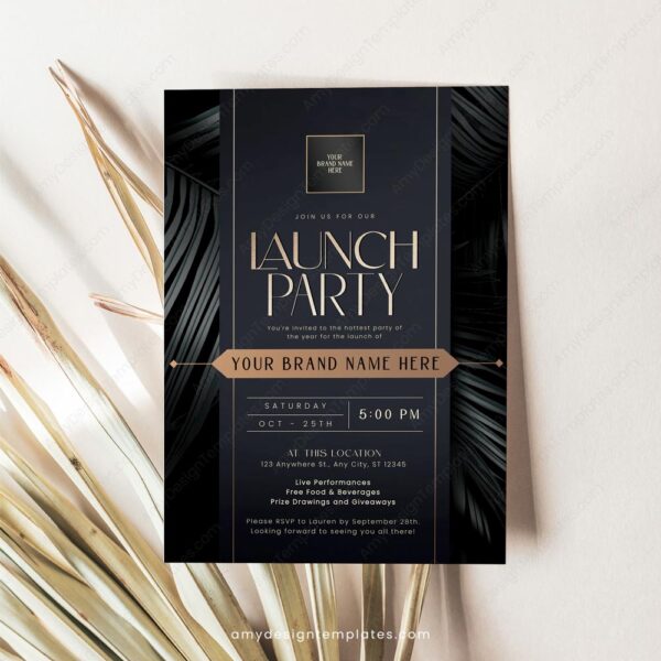 Modern Minimalist Grand Opening Flyer | Business Launch Invitation Template