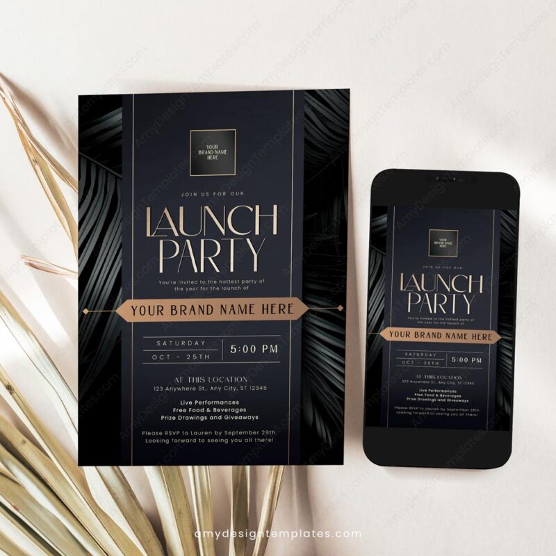 Modern Minimalist Grand Opening Flyer | Business Launch Invitation Template