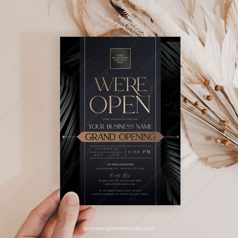 Minimalist Grand Opening Invitation Template Printable | We're Open Invitation Card Minimalist Grand Opening Invitation Template Printable | We're Open Invitation Card