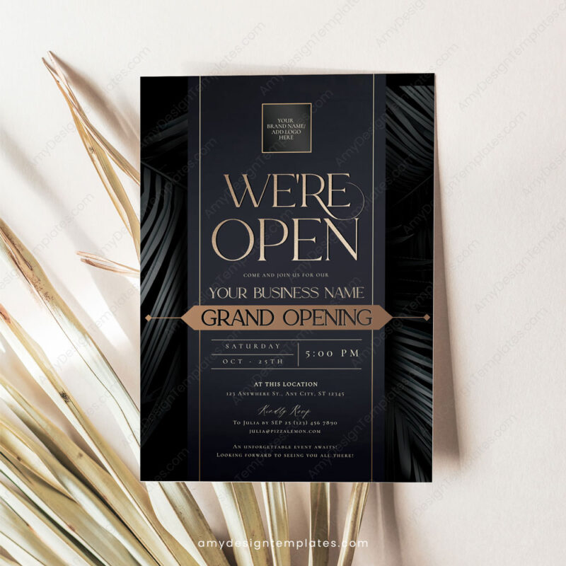 Minimalist Grand Opening Invitation Template Printable | We're Open Invitation Card Minimalist Grand Opening Invitation Template Printable | We're Open Invitation Card