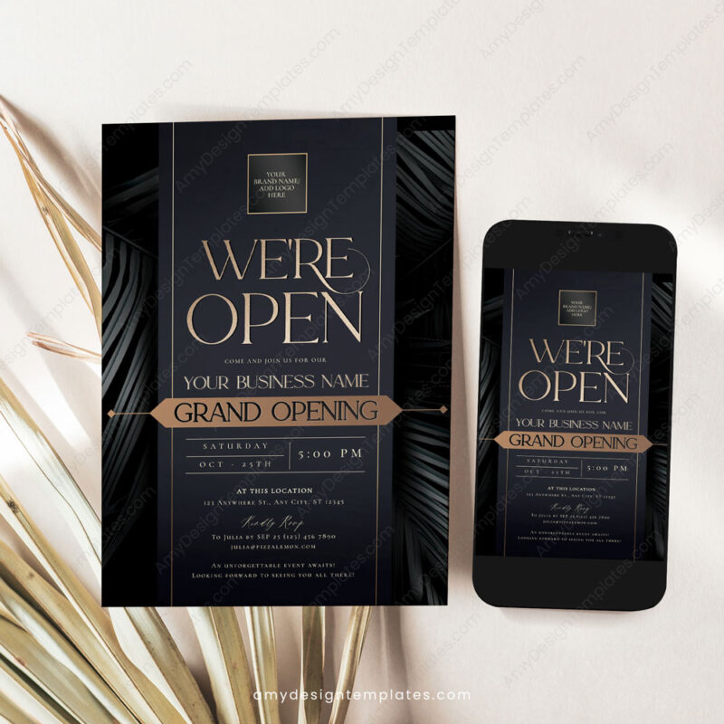 Minimalist Grand Opening Invitation Template Printable | We're Open Invitation Card Minimalist Grand Opening Invitation Template Printable | We're Open Invitation Card