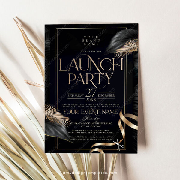 Business Grand Opening Invitation Card Printable | Launch Party Invite