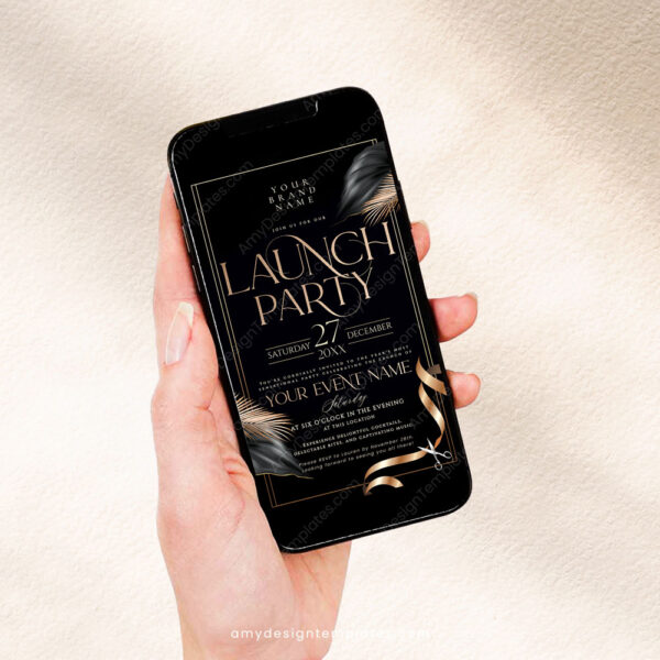 Business Grand Opening Invitation Card Printable | Launch Party Invite