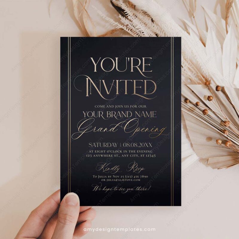 Printable Grand Opening Invitation Card | Business Launch Invite