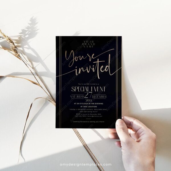 Elegant Business Dinner Invitation Template | You Are Invited Card