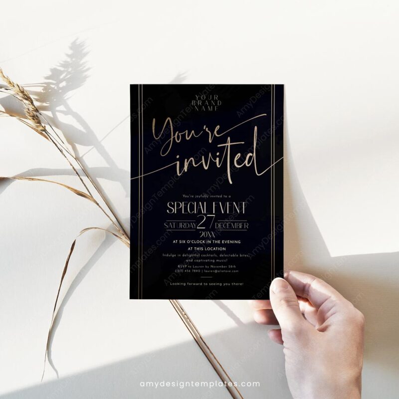 Elegant Business Dinner Invitation Template | You Are Invited Card