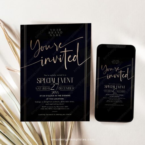 Business Dinner Invitation Template, You Are Invited Template - Image 4