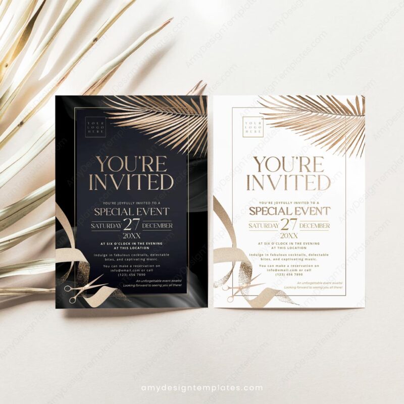 Ribbon Cutting Grand Opening Invite Card | You Are Invited Template