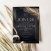 Dinner Party Invite Template | Black and Gold Join Us Invitation Card