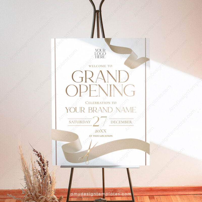 Grand Opening Sign Template | Welcome Sign | Banner New Store Opening Poster Printable Grand Opening Sign Template | Welcome Sign | Banner New Store Opening Poster Printable