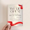 Golden Shop Grand Opening Invitation Card | We're Open | Ribbon Cutting Event