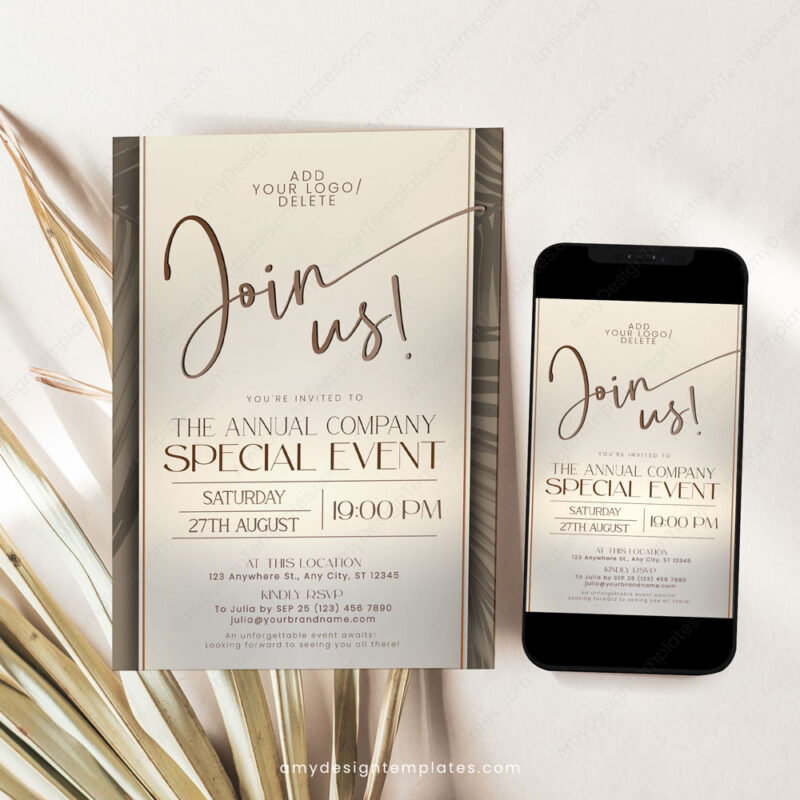 Modern Anniversary Invitation Template Modern Anniversary Invitation Template