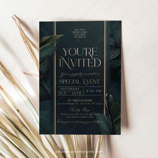Business Dinner Invitation Template, You're Invited Card Template