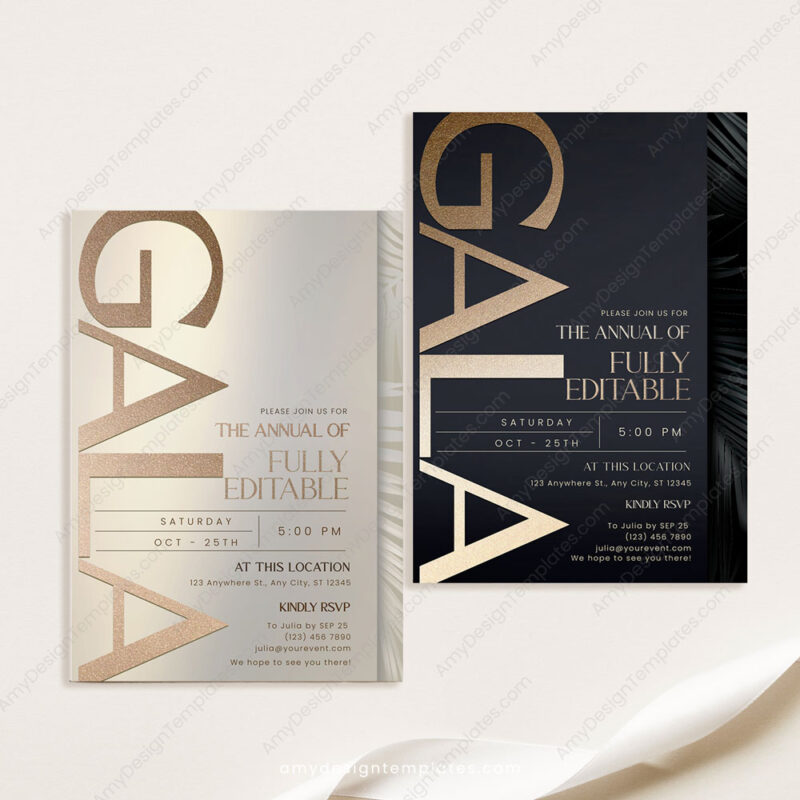 Editable Gala Invitation Template | Business Dinner Party