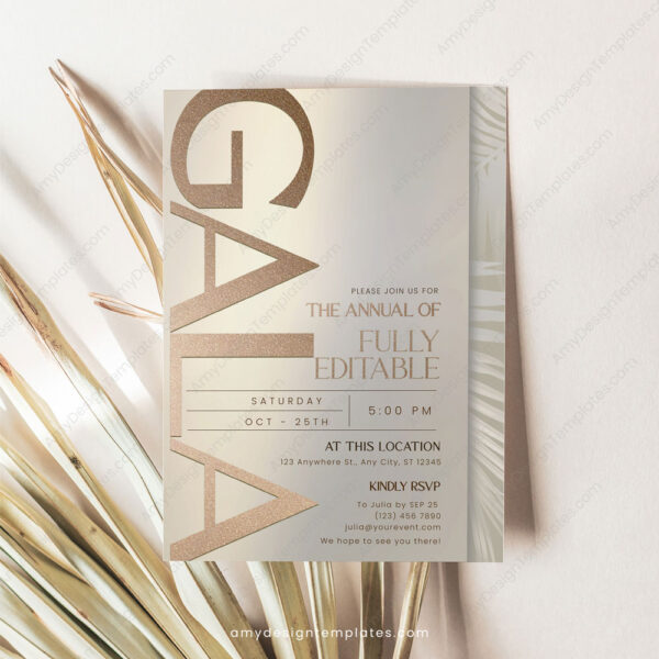 Editable Gala Invitation Template | Business Dinner Party