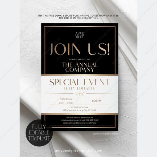 Grand Opening Invitation Template, Business Anniversary Invitation Card - Image 5