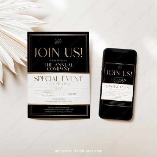 Grand Opening Invitation Template, Business Anniversary Invitation Card - Image 4