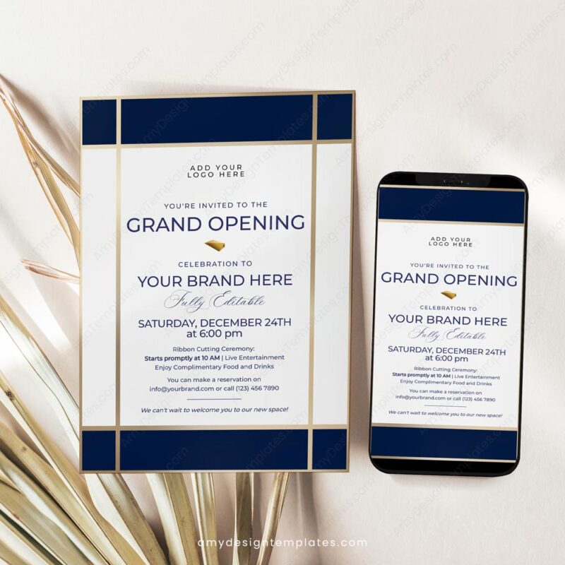 5+ Grand Opening Hotel Invitation Templates: Welcome to Luxury Formal Shop Grand Opening Invitation Card Printable | Business Invite Template