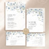 Blue Wildflower Wedding Invitation Template Suite