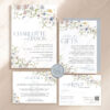 Modern Wildflower Wedding Invitation Card Template | Wedding Suite Printable