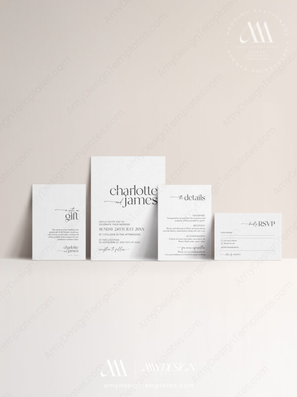 Modern Minimalist Wedding Invitation Template Modern Minimalist Wedding Invitation Template