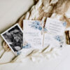 Boho Dusty Blue Wedding Invitations Template Set Printable Boho Dusty Blue Wedding Invitations Template Set Printable